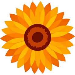 Free book club clipart of a plain yellow sunflower